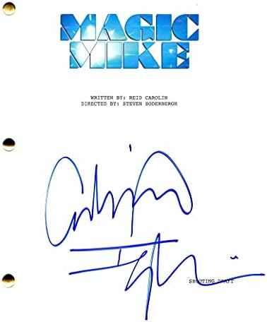 גבריאל איגלסיאס חתום על חתימה מג'יק מייק תסריט סרט מלא - משותף לכוכב: מתיו מקונוהי, מאט בומר, צ'אנינג טייטום - אני לא שמן, אני קומיקאי