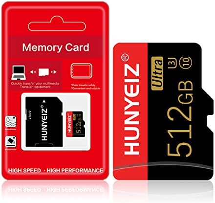 כרטיס זיכרון כרטיס זיכרון מיקרו 512 ג ' יגה-בייט במהירות גבוהה 10 עם מתאם לסמארטפון / מחשב / מחשב / מצלמה ומזלט