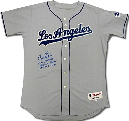 קרל ארסקין חתום ביד חתום על חתימה לוס אנג'לס דודג'רס ג'רזי 1955 1959 אלופים - גופיות MLB עם חתימה