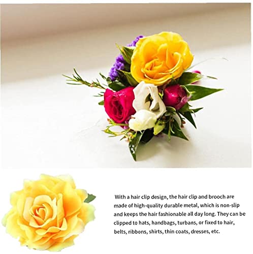 מוצרי יופי זולים פרח סיכת שיער חתונה חתונה סיכת ורדים מתוקה מסיבת שיער שיער תכשיטים אביזרים צהובים מעשיים