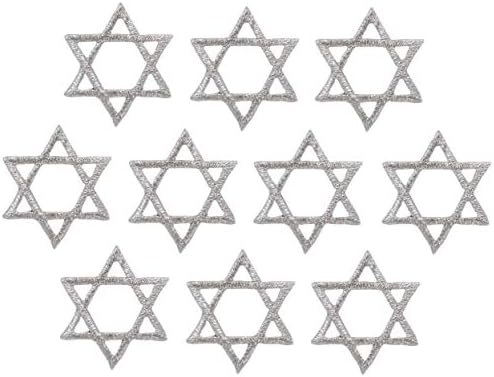 2 אינץ ' - כסף - חנוכה - כוכב דוד היהודי - ברזל רקום על תיקון