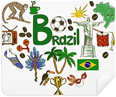 ברזיל אהבת לב נוף לאומי דגל ניקוי בד מסך מנקה 2 יחידות זמש בד