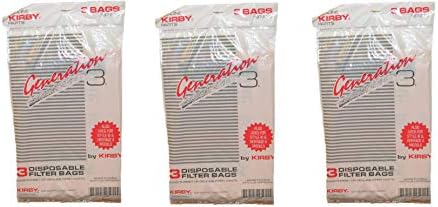 שואב אבק קירבי שקיות נייר בד חד פעמיות של קירבי דור 3 - 9 חבילה