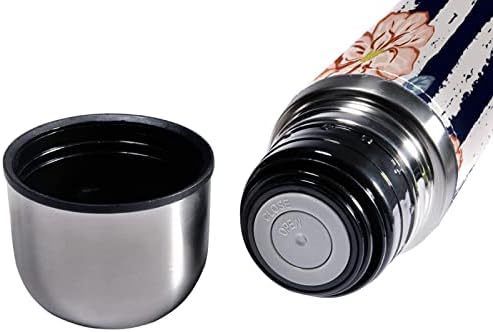 SDFSDFSD 17 גרם ואקום מבודד נירוסטה בקבוק מים ספורט קפה ספל ספל ספל עור אמיתי עטוף BPA בחינם, דפוס פרחי צבעי מים