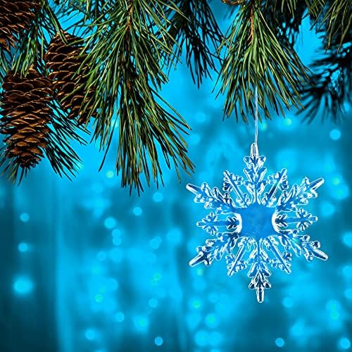 קישוטי פתיתי שלג קריסטל אקריליק קישודים של שלג אקריליקי חג המולד לחג המולד לחורף קישוט DIY, גדלים שונים 1.6/2/2.8/3.4/4.4 אינץ '