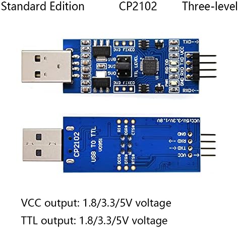 TAIDACENT USB ל- TTL UART ממיר מודול USB ללוח מתאם יציאה סידורי 1.8V 2.5V 3.3V 5V רמה CH340 CP2102 מכונת פלאש