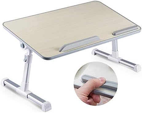 Guangming - שולחן מיטת מחשב נייד, שולחן מיטה מחשב נייד, שולחן ברכיים נייד, עמדת שולחן הברכיים מתקפלת, גובה וזווית מתכווננת שולחן מעונות