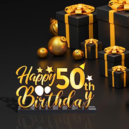 3 חלקים מאושרים 50 מפלגת יום הולדת קישוטים לקישוטים שנולדו בשנת 1973, לעודד עד 50 שנה שלט שולחן שולחן עץ יום הולדת עץ מתנות מזל טוב לשולחן