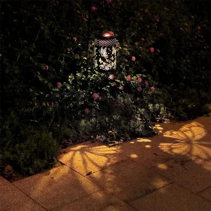 SJYDQ רטרו מנורה להקרנת מים אטום למים אור חיצוני הרמה חלולה מנורה תלויה פנס פנס ארט גן חצר חצר