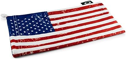 משקפי שמש של אוקלי באטוולף עם ערכת ניקוי עדשות ומיקרובג של דגל המדינה