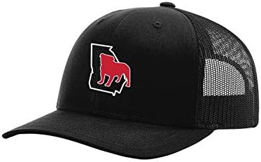 הכל קשור למתווה של דרום ג'ורג'יה עם Bulldog Mesh Back Trucker Hat-שחור/שחור