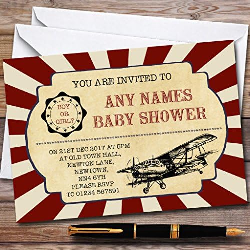 כרטיס גן החיות אדום בציר חיל האוויר מטוס הזמנות תינוק מקלחת הזמנות