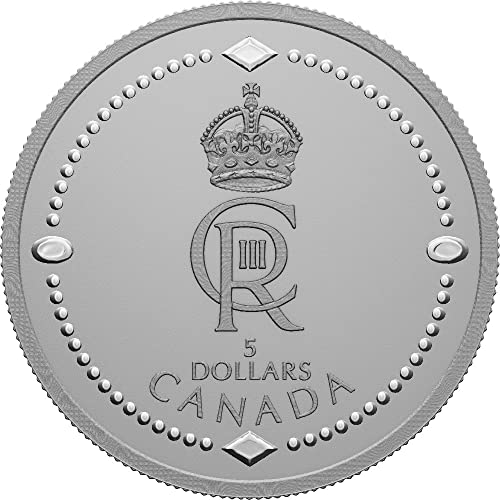 2023 דה רויאל סייפר פאוורקוין קינג צ'ארלס השלישי מטבע כסף 5 $ קנדה 2023 הוכחה