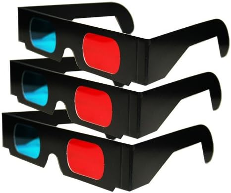 3ד אנגליף קרטון שחור 3ד משקפיים אדום וציאני