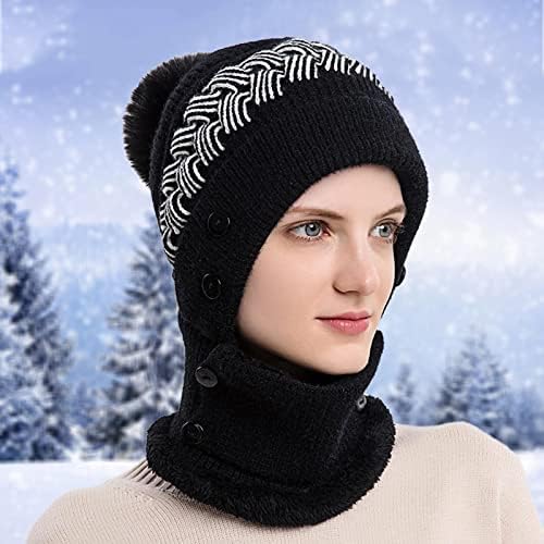 כיסויי ראש סקי כובע פנים סינר קר הוכחה כובע נשים משולב מסכת חם הוד חורף קר הוכחה רכיבה חיצוני כובעי דש כובע