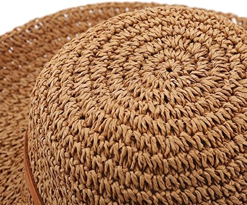 עירוני קוקו נשים של רחב שולי כובעי מתקפל קיץ חוף שמש קש כובעים