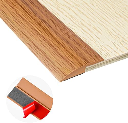 רצועת מעבר רצפה של שטיח 10ft, רצועת חיתוך רצפה דבק עצמית, כיסוי סף PVC לפתח, רצועת מחיצת רצפה מתאימה לגובה סף פחות מ -5 ממ - גרגר עץ חום