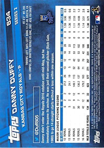 2017 Topps Series 2 634 דני דאפי קנזס סיטי רויאלס כרטיס בייסבול