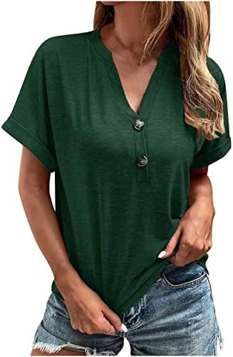 נשים של קיץ הנלי חולצות כפתור עד חולצה חולצות להפשיל קצר שרוול טוניקת טיז עסקים סיבתי רופף חולצות