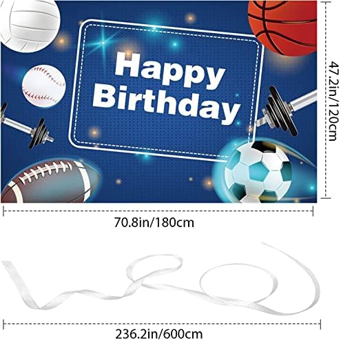 ספורט נושא שמח יום הולדת רקע מסיבת יום הולדת צילום רקע כדורסל כדורגל משחק כדורגל בייסבול ילדים בני מסיבת יום הולדת באנר קיר קישוטי אבזרי