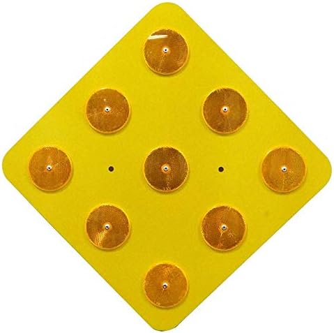 סמן אובייקט צהוב 9 כפתור 18 x 18 - צורת יהלום קצה של סמן אובייקט דרך - שלט כביש - אחריות של 10 שנה 3M