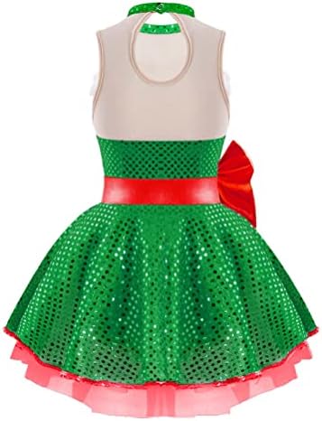 אייסלור ילדים בנות חג המולד חג המולד סנטה קלאוס תחפושת נסיכה דמות החלקה על קרח ריקוד בלט שמלת שמלת שמלת UP