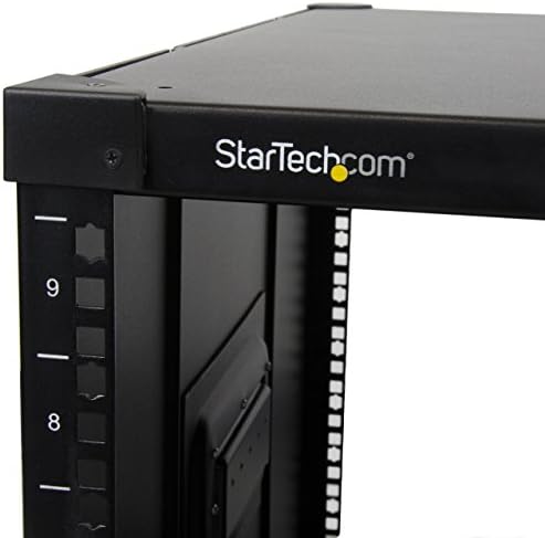 StarTech.com 9א ו פתוח מסגרת מתלה עם גלגלים-4 הודעה 23 עמוק נייד פתוח מסגרת ארון עבור 19 רשת, נתונים &מגבר; שרת ציוד-220 ק ג קיבולת, שחור