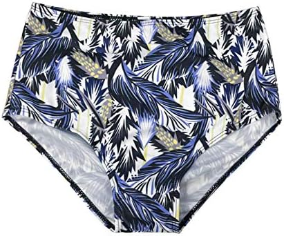 בגדי ים קיץ נשים מותניים גבוהים רחצה תחתית ביקיני נמר הדפס טנקיני כיסוי מלא מכנסי ים שחייה בגדי ים