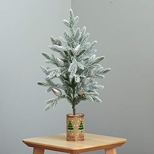 כמעט טבעי 28in. עץ מלאכותי של חג המולד נוהר במנתב דקורטיבי, ירוק