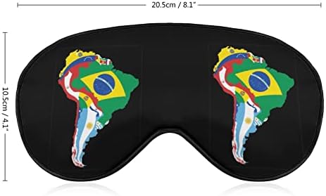 מפת דגל דרום אמריקאית מסיכת שינה עמידה מכסה עיניים מכסה עין רכה עם רצועה מתכווננת לגברים נשים