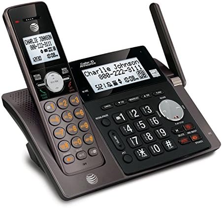 AT&T CL83143 DECT 6.0 טלפון אלחוטי עם מערכת תשובה דיגיטלית ומזהה מתקשר, ניתן להרחבה עד 12 מכשירים, שחור