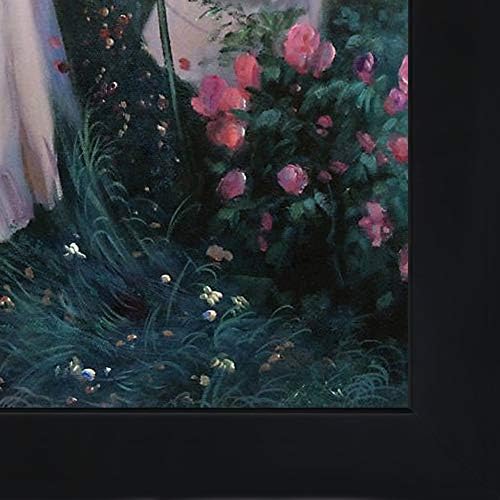 לה פסטיש אוברסטוקארט סרג 'נט ציפורן שושן ורד עם מסגרת עץ, גימור שחור, 28.75 אינץ 'על 24.75 אינץ'