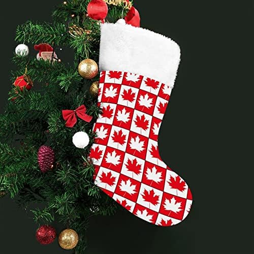 עלה מייפל קנדי ​​חג המולד תלויים גרבי גרביים לעץ עץ חג המולד תפאורה לבית חג