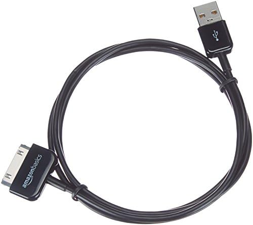 יסודות אמזון אפל מוסמך 30 פינים ל- USB כבל טעינה עבור Apple iPhone 4, iPod, iPad דור שלישי, 3.2 רגל, שחור
