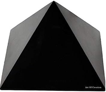 אמנות יצירה בעבודת יד שונגיט שחור אורגון פירמידת גבוהה מלוטש טבעי אבן 8 סנטימטר להגנה מפני קרינה, אותנטי אבן מקרליה, רוסיה עבור הילה טיהור