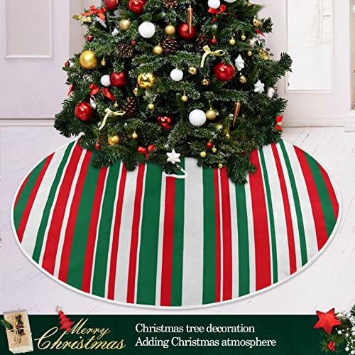 OARENCOL חג המולד פסים לבנים ירוקים אדומים חצאית עץ חג המולד 36 אינץ 'מפלגת חג מפלגת עץ עץ קישוטי מחצלת