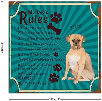 שלי כלב של כללים מצחיק כלב מתכת פח סימן שלט כלב כפת הדפסי סימן כפרי מתכת צלחת עתיק לחיות מחמד כלב קיר קישוט לחצר אחורית חצר לחיות מחמד