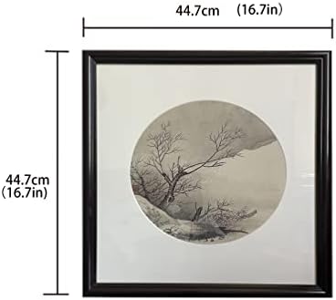 NANAC סיני ציור מסגרת עץ מצוירת ביד, ציור דיו סיני, ציור קישוט לחדר אוכל בסלון ביתי. ניתן לתלות על קיר חדר השינה, המשרד, לימוד, חדר תה