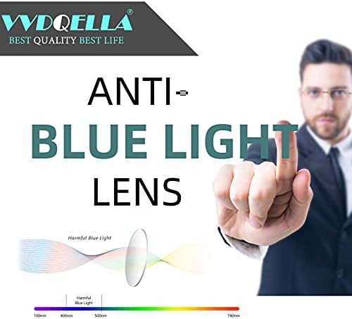 VVDQella מתכת חצי מסגרת משקפי קריאה גברים 1.75X HD 3 PCS משקפי קריאה של גברים משקפי קריאה קפיצי ציר כחול אור קריאה משקפי קריאה גברים 1.75X