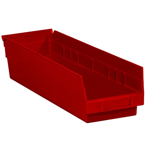Box USA BBINPS111R מדף פלסטיק קופסאות, 17 7/8 x 4 1/8 x 4 , אדום