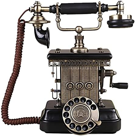 טלפון עתיק של MXiaoxia, טלפון קלאסי קלאסי טלפון קווי קשת אירופאי טלפון דקורטיבי דייל רוטרי עם אוזניות תלויות
