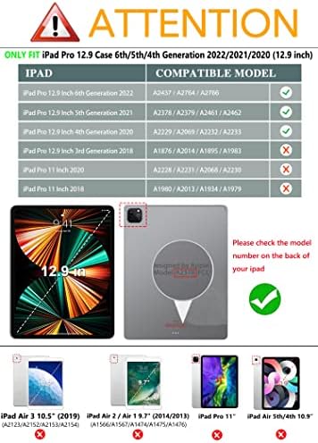 Vimorco iPad Pro 12.9 מקרה דור 6 2022, iPad 12.9 Pro Case דור 5/4 עם מחזיק עיפרון, מעמד טריפולד, קל משקל 12.9 אינץ