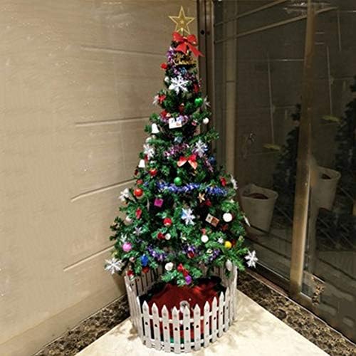 עץ חג המולד המלאכותי של יומו מואר לפני מואר, עץ אורן חג המולד מדהים עם חצאית עץ אורות וגדר לחג המולד לקישוט מסיבות-ירוק 180 סמ