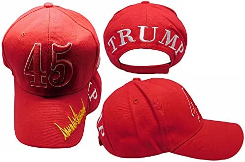 סחר רוחות טראמפ 45 חתימה על ביל ארהב דגל אדום מתכוונן רקום כותנה כובע כובע ססגוניות