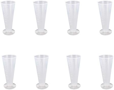 כוס מדידת פלסטיק 100 מ ל שקוף בוגר כוס ללא ידית עבור מטבח מעבדה מדע ניסויים נוזלים 8 יחידות