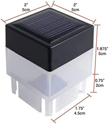אורות פוסט של Kuyyfds, LED סולארי בן 8 חבילות 2inx2in גדר פוסט כובע לברזל יצוק ואלומיניום או גינה, שחור, לבן