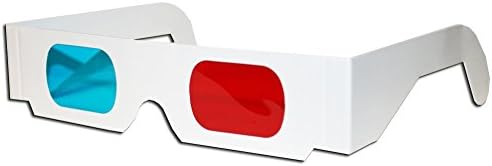 משקפיים אנאגליף 3 ד עם עדשות אנאגליפיות אדומות וציאניות עבור סרטים, קטעי וידאו, טלוויזיה ותמונות, אידיאלי לילדים ומבוגרים,