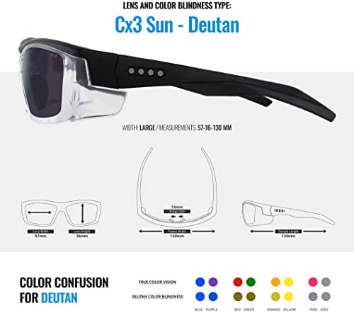 משקפי אנכרומה-מרטינז-תיקון צבעים ושיפור משקפיים לשימוש חיצוני לעיוורון צבעים של דויטאן ופרוטן