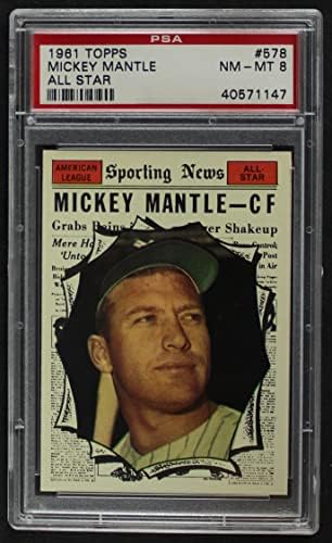 1961 Topps 578 All-Star Mickey Mantle New York Yankees PSA PSA 8.00 Yankees
