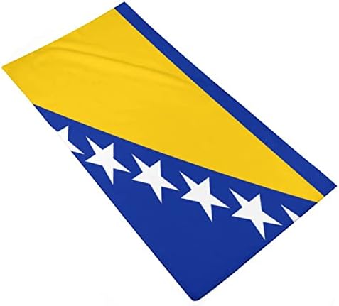 בוסניה והרצגובינה דגל מגבת מגבת 28.7 X13.8 מטליות פנים סיבי סופר -סיבים סופגים מגבות מגבות